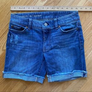Talbots 0p blue jean denim cotton shorts distressed raw hem